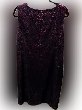 Peter Nygård Black Lace Overlay Dress with Plum Underlay Sundress